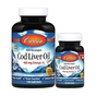 Жирні кислоти Carlson Жир із Печінки Тріски, Смак Лимона, Cod Liver Oil Lemon, 150+30 бажань (CAR-01384) - зменшене зображення 1