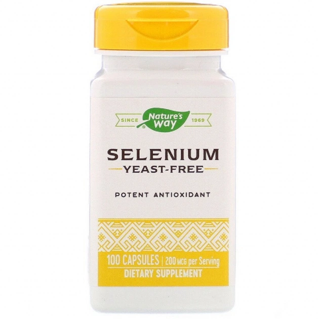 Минералы Nature's Way Селен, Selenium, 200 мкг, 100 капсул (NWY-41081) - изображение 1