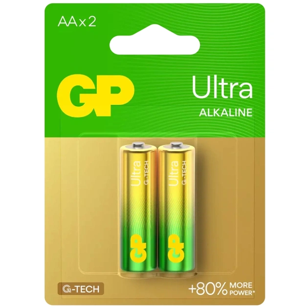 Батарейка Gp AA LR6 Ultra Alcaline * 2 (15AUETA21-2BC2 / 4891199027581) - зображення 1