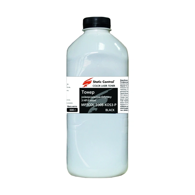 Тонер HP/Canon MPTCOL OS3 500г black (фасовка) Static Control (MPTCOL-500B-KOS3-P) - зображення 1