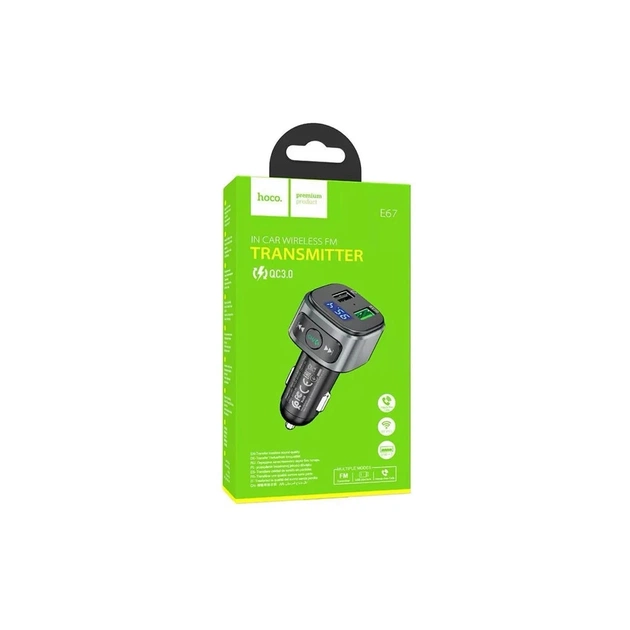 FM модулятор HOCO E67, Black, Box - зображення 7