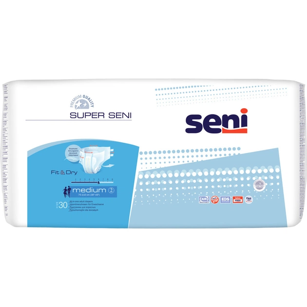 Підгузки для дорослих Seni Super Medium 30 шт (5900516691400) - изображение 1