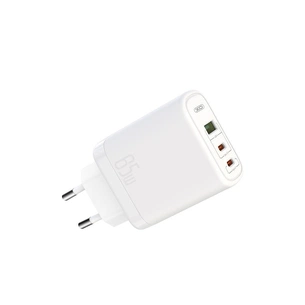 Зарядний пристрій XO 2xUSB-C PD65W + 1xUSB 45W white (СE04-WH) зображення 1