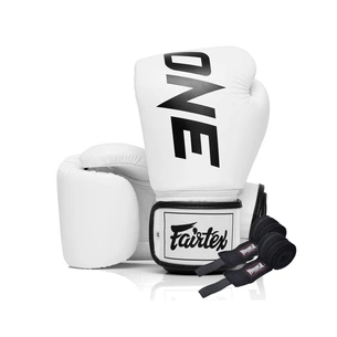 Боксерські рукавички Fairtex BGV1-ONE (натуральна шкіра) White 14 унцій (бинти в комплекті) (BGV1-ONE_14oz_White) зображення 1