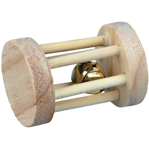 Іграшка для гризунів Trixie валик з дзвінком 3.5х5 см бежева (4011905061832) зображення 1