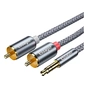 Кабель мультимедійний 3.5mm M to 2xRCA M 5.0m Essager (EYPZJ-MYD0H) - зменшене зображення 2