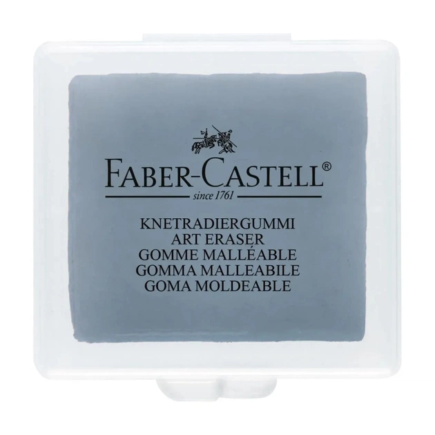 Ластик Faber-Castell «Клячка» Kneadable Art в пластиковой коробке, цвет серый (24291) - изображение 1