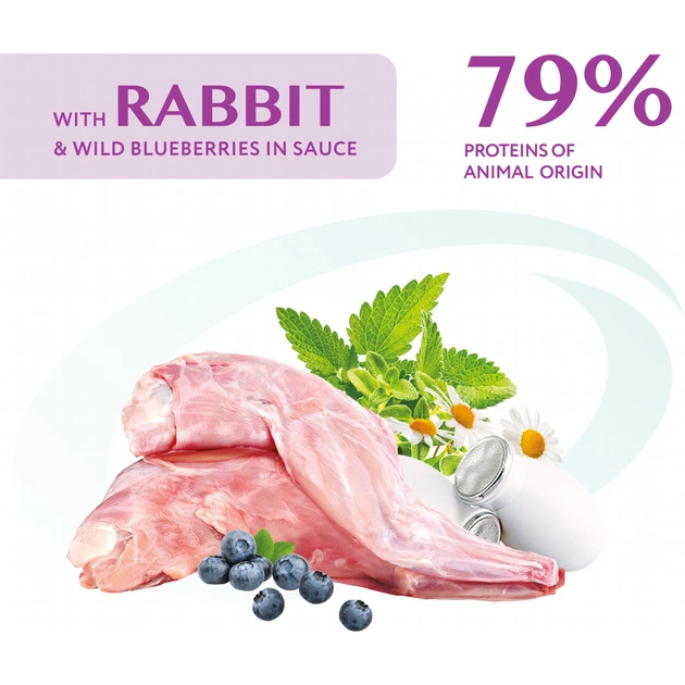 Вологий корм для собак Optimeal з кроликом та чорницею в соусі 100 г (4820215369855) - picture 3