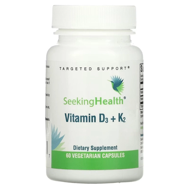 Вітамін Seeking Health Вітамін D3+K2, 5000 МО та 100 мкг, Vitamin D3+K2, 60 вегетаріанських ка (SKH-52136) - зображення 1