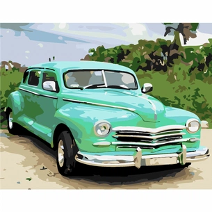 Картина по номерам Strateg Зелений ретро-кар 40х50 см (SY6330) зображення 1