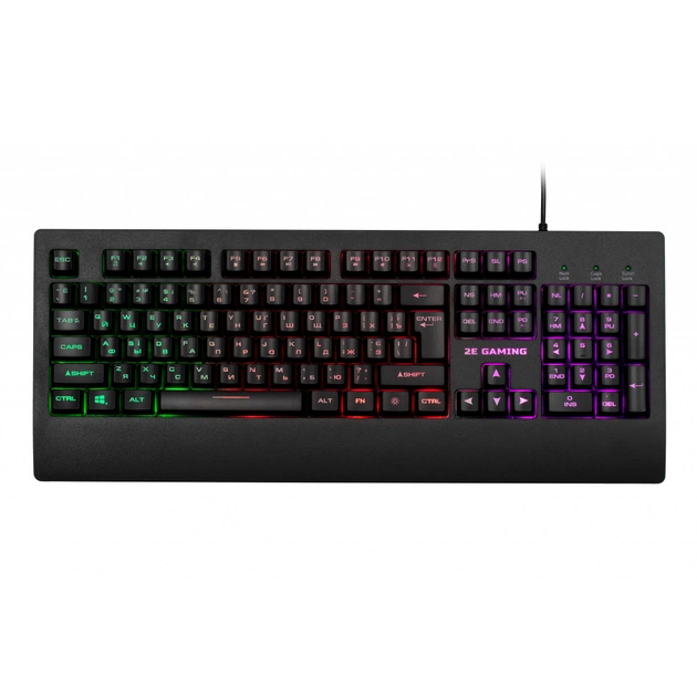 Клавіатура 2E KG330 LED USB Black Ukr (2E-KG330UBK) - зображення 1