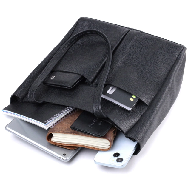 Сумка Shvigel З натуральної шкіри Чорна (22845) - зображення 9