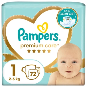 Підгузки Pampers Premium Care Розмір 1 (2-5 кг) 72 шт (8006540858073) зображення 1