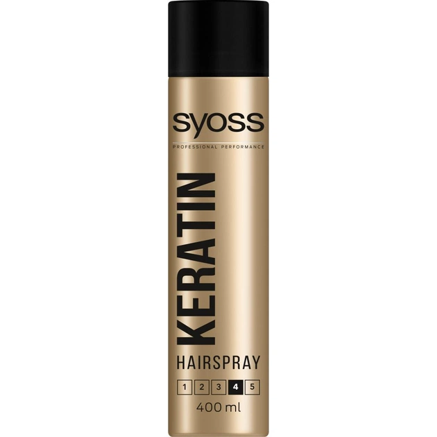 Лак для волосся Syoss Keratin (фіксація 4) 400 мл (5201143155182) - зображення 1