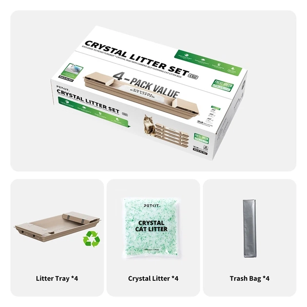 Наповнювач для туалету Petkit для PUROBOT CRYSTAL DUO Fresh Green (сет 4 шт) (C02) - picture 6