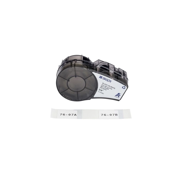 Стрічка для принтера етикеток Brady M21-18-499, 25.4мм х 19.05мм, 121шт, black on white, нейлон (152092) - зображення 1