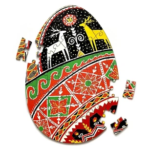 Пазл деревянный UkrainianPuzzles Писанка в узорах Тараса Городецкого изображение 1