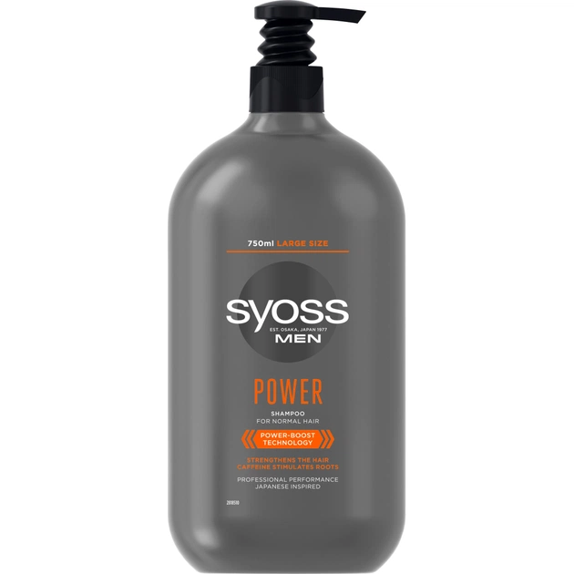Шампунь Syoss Men Power з Кофеїном для нормального волосся 750 мл (9000101681062) - зображення 1