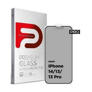 Скло захисне Armorstandart Pro Anti-spy Matte Apple iPhone 14/13/13 Pro Black (ARM68603) зображення 1