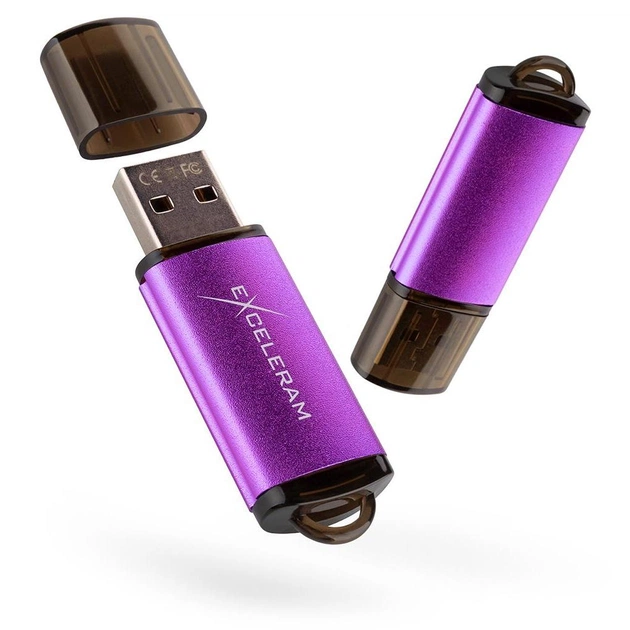 USB флеш накопичувач eXceleram 128GB A3 Series Purple USB 3.1 Gen 1 (EXA3U3PU128) - зображення 1