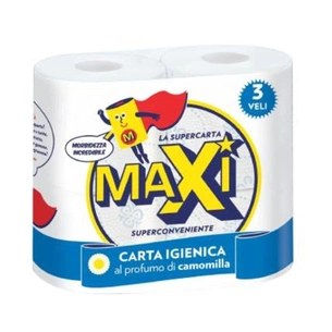 Туалетная бумага Maxi Household Ромашка 3 слоя 4 рулона (8011728070048) изображение 1