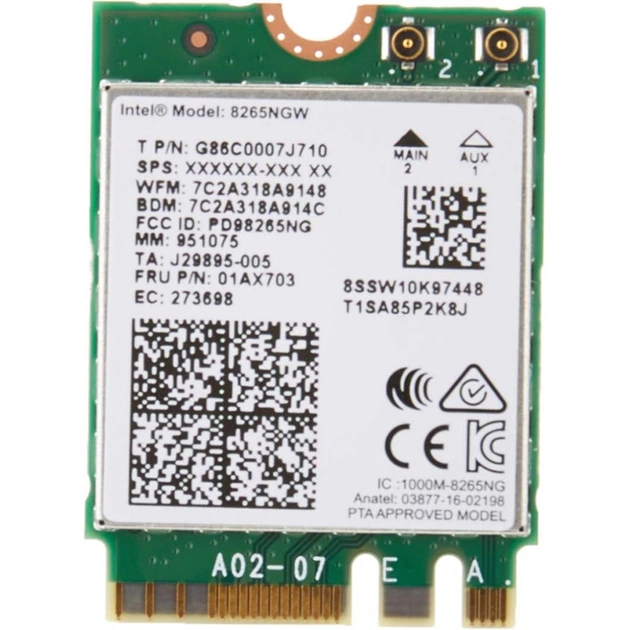 Мережева карта Wi-Fi INTEL 8265.NGWMG.S M.2 key E (8265.NGWMG.S 951075) - изображение 1