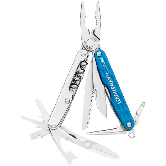 Мультитул Leatherman Juice CS4 - Columbia Blue зі шкіряним чохлом (831938) - изображение 1