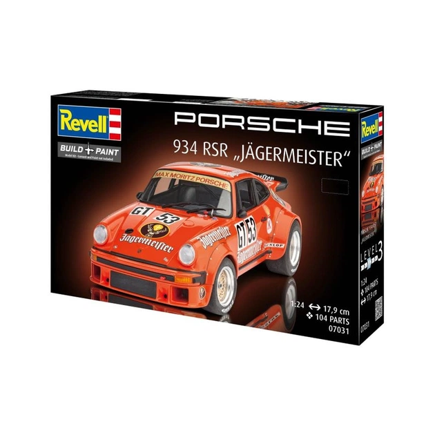 Сборная модель Revell модель автомобиль Porsche 934 RSR "Jägermeister", уровень 3, 1:24 (RVL-07031) - изображение 1