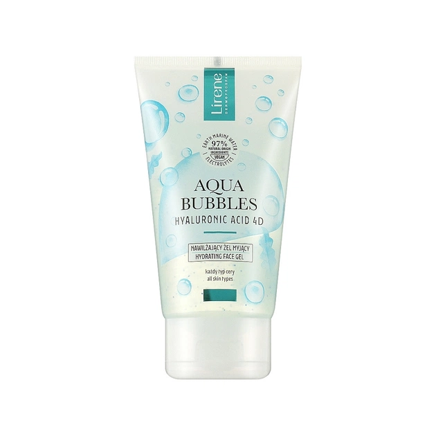 Гель для вмивання Lirene Aqua Bubbles Hyaluronic Acid 4D Moisturizing Washing Gel 150 мл (5900717769519) - изображение 1