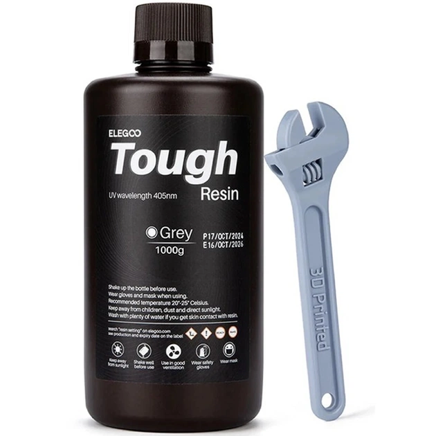 Фотополимерная смола ELEGOO Resin Tough grey 1кг (50.103.0274) - изображение 1
