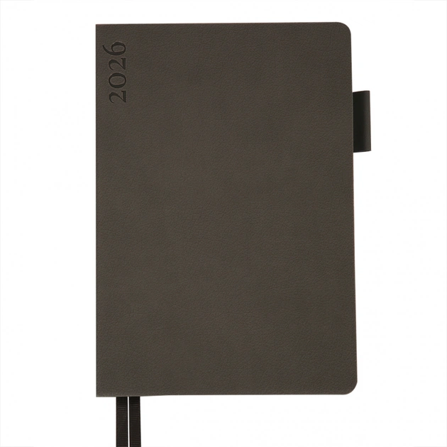 Тижневик Leo planner А5 датований 2026 "Binario", м'який, графіт, 368 сторінок (252640) - picture 1