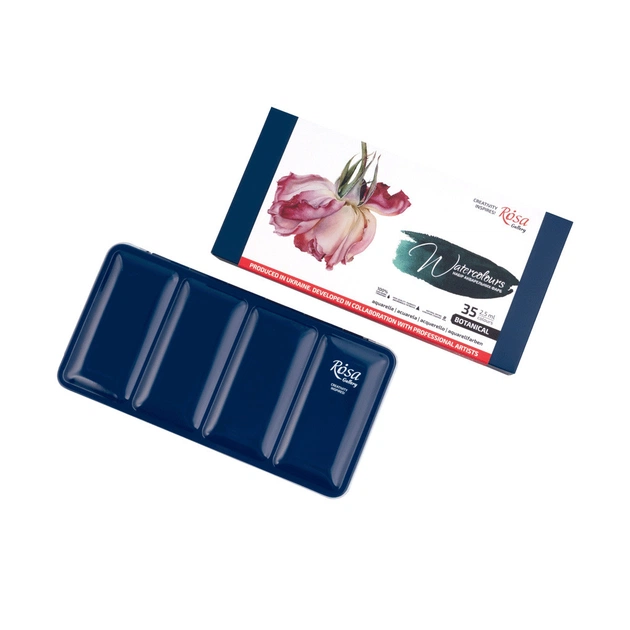 Акварельні фарби Rosa Gallery Bontanical, 35 кольорів 2,5мл, кювета, Індіго (4823098540724) - picture 3