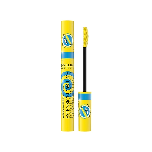 Туш для вій Eveline Cosmetics Extension Volume 4D False Definition Push Up Volume and Curl Black (5901761966138) - изображение 1