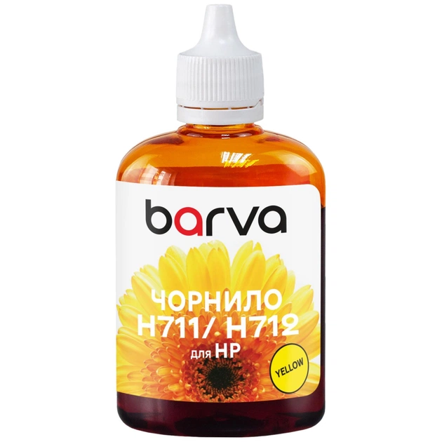 Чернила Barva HP 711/712 100ml Y, water-soluble (H711-856) - изображение 1