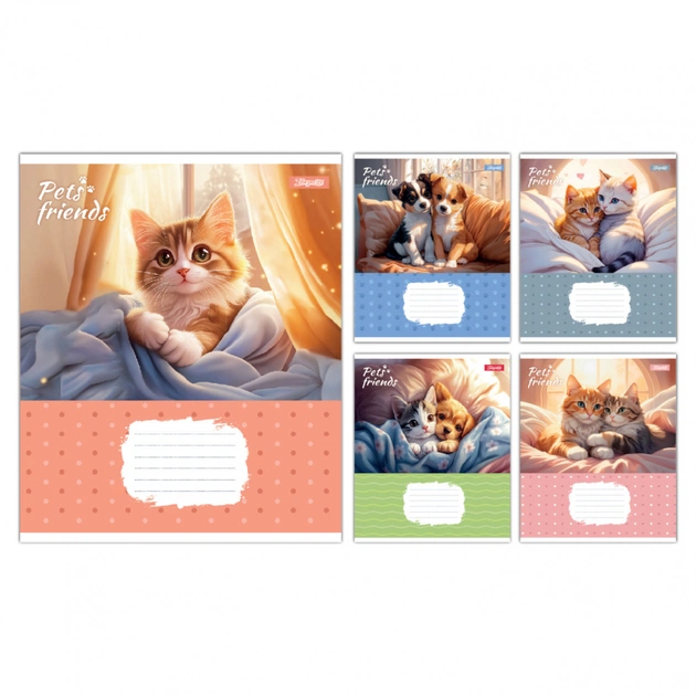 Зошит 1 вересня Pets Frinds А5 12 аркушів лінія (768067) - зображення 1