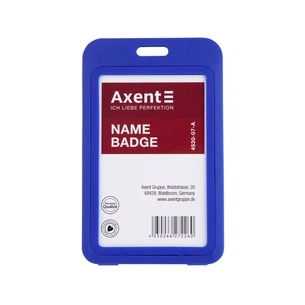 Бейдж Axent вертикальний, PP, 50х85мм, синій (4530-07-A) зображення 1