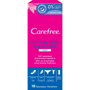 Щоденні прокладки Carefree Flexi Form Fresh 18 шт. (3574661064345/3574661565026) зображення 1