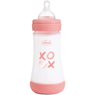 Пляшечка для годування Chicco Perfect 5 Love із силіконовою соскою 2+ міс. 240 мл Рожева (20223.11.40) зображення 1