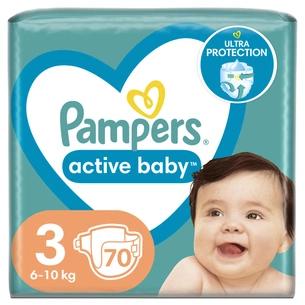 Підгузки Pampers Active Baby Midi Розмір 3 (6-10 кг) 70 шт (8001090948656) зображення 1
