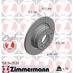 Гальмівний диск ZIMMERMANN 150.3429.20 зображення 1