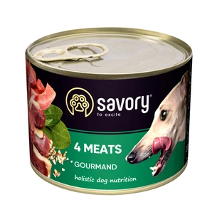 Консерви для собак Savory Dog Gourmand 4 види м'яса 200 г (4820232630389) зображення 1