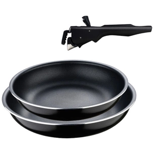 Набір сковорідок Bergner Click & cook, зі знімною ручкою, 22/26 см, чорний (BG-31605-BK) зображення 1