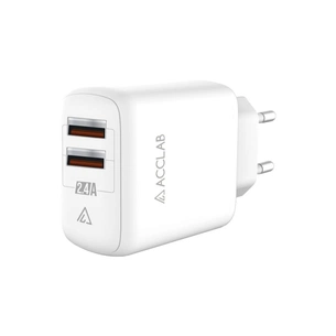 Зарядний пристрій ACCLAB AL-TC224 2хUSB 5В/2,4A/12W (1283126538834) зображення 1