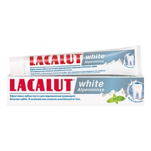 Зубна паста Lacalut white Альпійська м'ята 75 мл (4016369699249) зображення 1