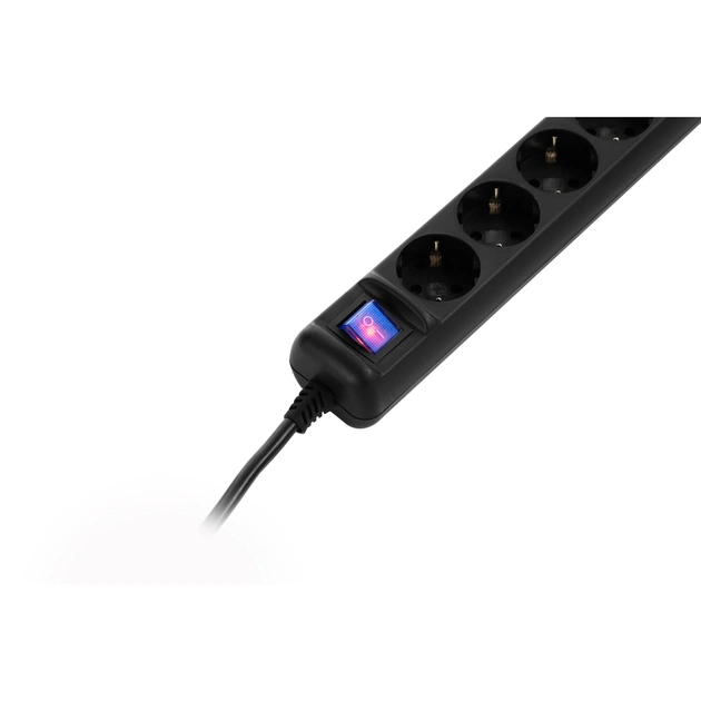 Мережевий подовжувач 2E 5XSchuko з вимикачем, 5м, black (2E-U05ES15M5BK) - зображення 4