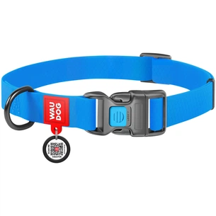 Нашийник для тварин WAUDOG Waterproof з QR паспортом Ш 25 мм Д 34-49 см блакитний (27722) зображення 1