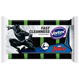 Губки кухонні Vortex Marvel чорні 4 шт. (4823071646344) зображення 1
