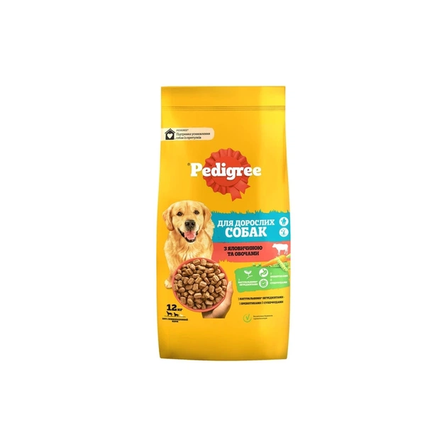 Сухой корм для собак Pedigree с говядиной и овощами 12 кг (5998749145043) - изображение 1