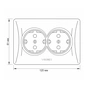 Розетка Videx BINERA 2ая с заземлением серебр (VF-BNSK2G-SS) - уменьшенное изображение 6