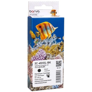 Картридж Barva Canon CLI-451BK XL (6472B001) 4425 ст, black (IC-451XL-BK) зображення 1